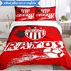 3PCS Football Crest Heartbeat Printed Soft Bedding Set,Including 1pc Duvet Cover And 2pcs Pillowcases Perfect for Bedroom, Dormitory, Fan gift