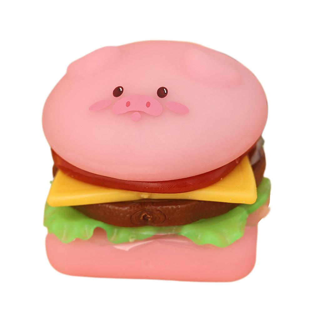 Cartoon Squeeze Toy Cute Animal Hamburger Stress Relief Toy DIY Stacking Food Squeeze Toy Gifts For Boys Girls