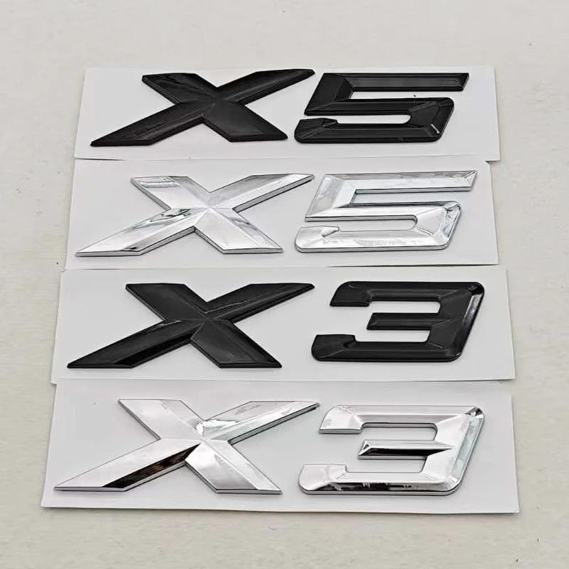 NEW 3D ABS Car Styling Logo X3 X5 Rear Trunk Badge Sticker Emblem Decals For BMW X3 X5 Auto Tail Accessories uw2