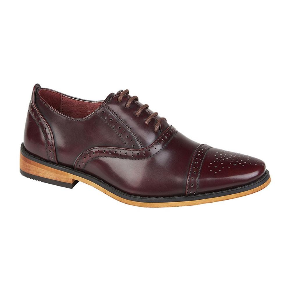 Goor Childrens Boys Capped Lace Oxford Brogue Shoes