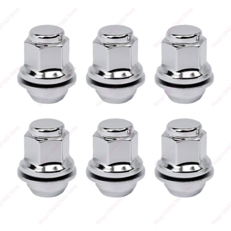6PCS Iron Wheel Lug Nut Replacement for Jaguar XJ XK XF S X Type C2C35294 Silver Metal Accessories for Vehicles