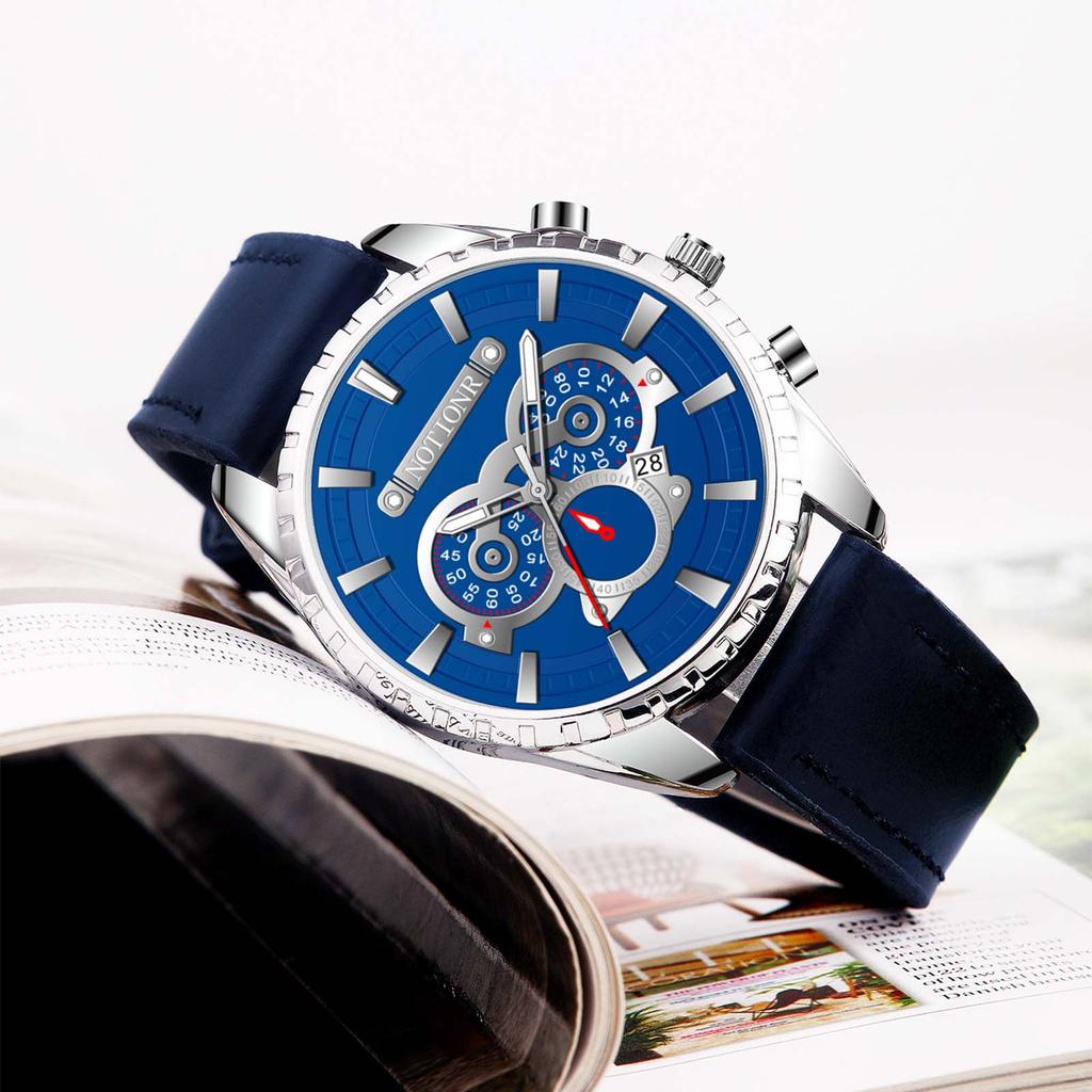 Повседневные часы мужские кварцевые наручные простые часы часы с индивидуальным выражением часы с календарем кожаный ремешок