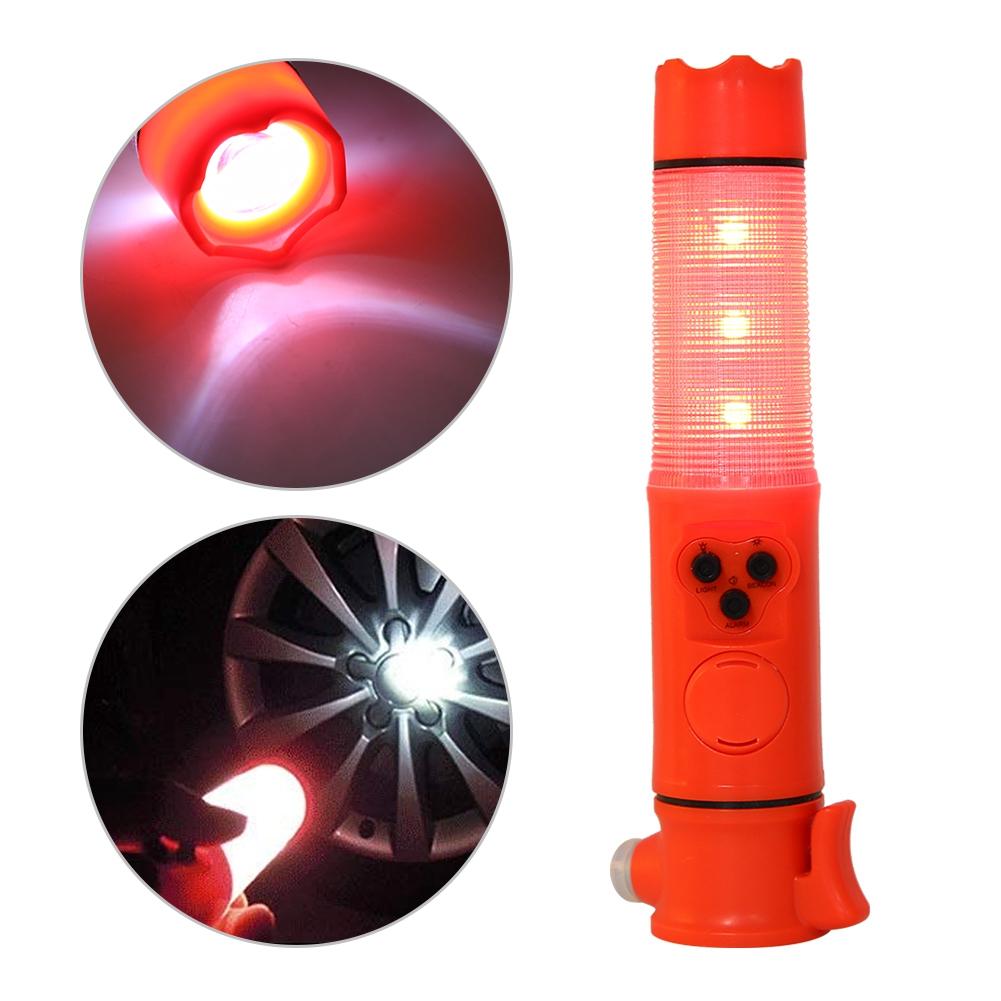 Многофункциональный молоток-гвоздодер 6-в-1 с LED-фонарем, мигающей сигнализацией, стеклобой для аварийного выхода из автомобиля