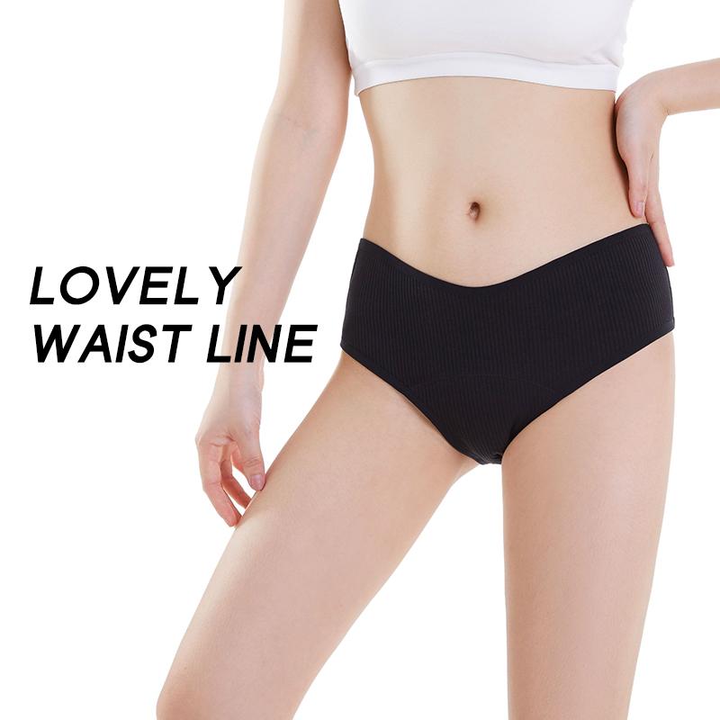 Shanhao Biodegradable Bamboo Culottes Menstruelles Low Waist Leakproof Knitted High Cut Washable for Women's Menstrual