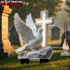 2D Летящий голубь Крест Колышек для кладбища Христианское мемориальное украшение Садовый штырь для газона