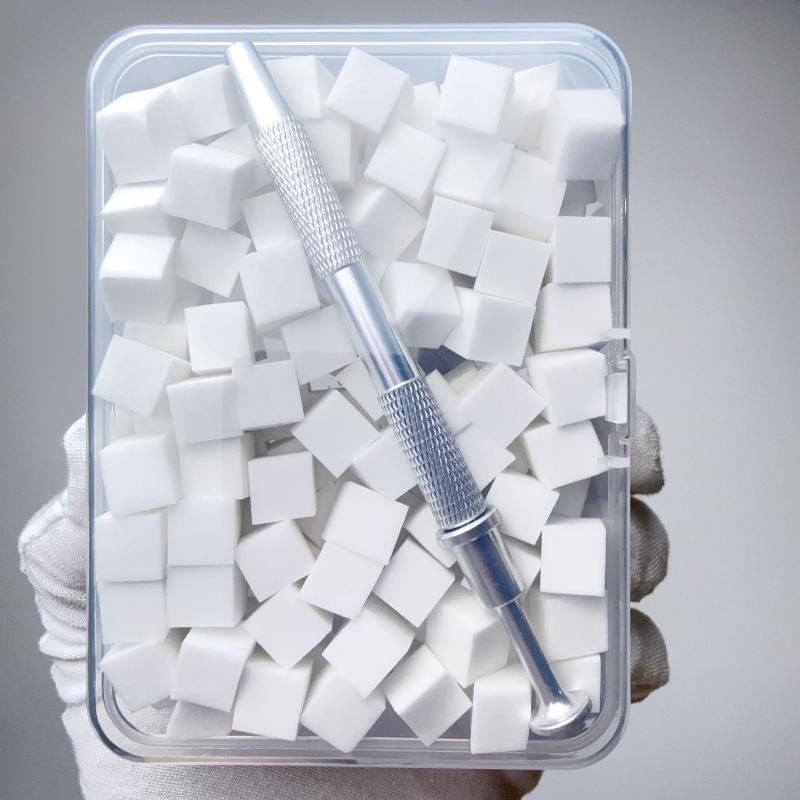 100 шт./коробка Градиентная губка-кисть с инструментами для нейл-арта, кисть для гель-лака, пудра с блестками, аксессуар для маникюра