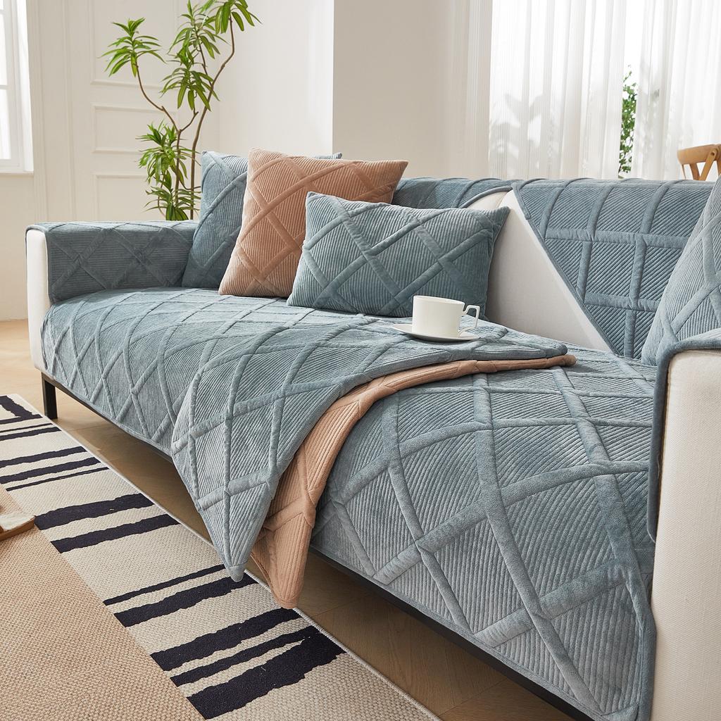 Однотонный нескользящий чехол для дивана, утолщенный мягкий плюшевый диван, подушка, полотенце для гостиной, мебель, декор, чехлы, чехлы для диванов