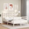 VidaXL Bed Frame with Headboard White Small Double Solid Wood 3193892