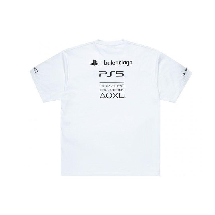 Balenciaga X PlayStation FW21 Футболка Мужская Белая 651795TKVF39040