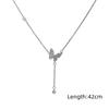 Shiny Crystal Butterfly Pendant Necklace Zircon Exquisite Pearl Clavicle Chain Necklace For Women Wedding Party Jewelry Gifts