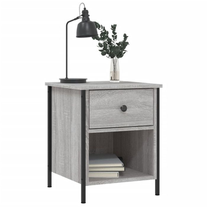 VidaXL Bedside Tables 2 Pcs Sonoma Grey 40x42x50cm Engineered Wood 825940