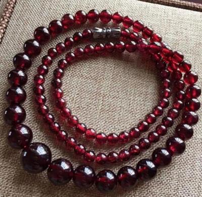 Женское круглое ожерелье с темно-красными гранатовыми бусинами диаметром 6–14 мм и драгоценными камнями, 18 дюймов