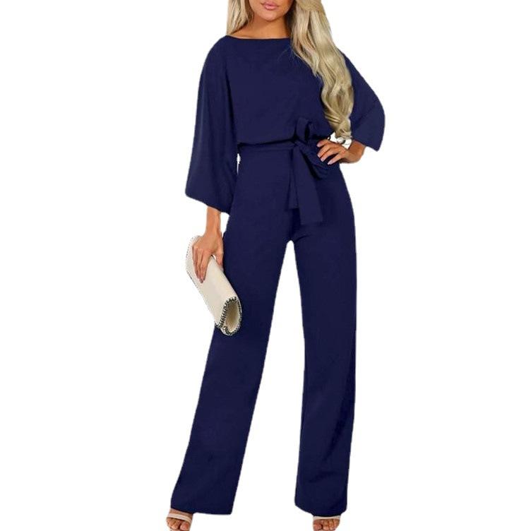 Womens Bandage Beach Holiday Long Playsuit Elegant Casual Beach Party Jumpsuit Pants Work Bandage Jumpsuit
