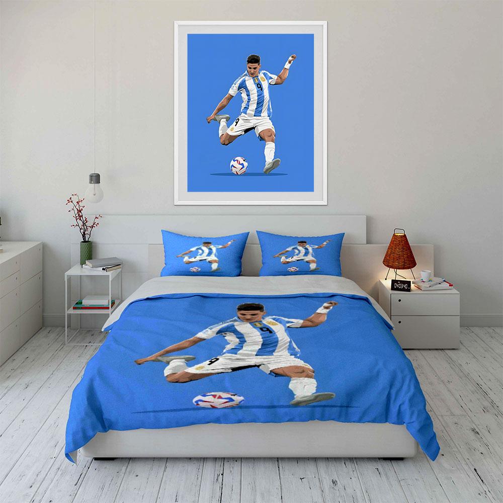 Soccer player kicking ball. Bedding sets Duvet cover sets Duvet covers Pillowcases(1 * Duvet Cover 2 * Pillowcases without duvet insert)