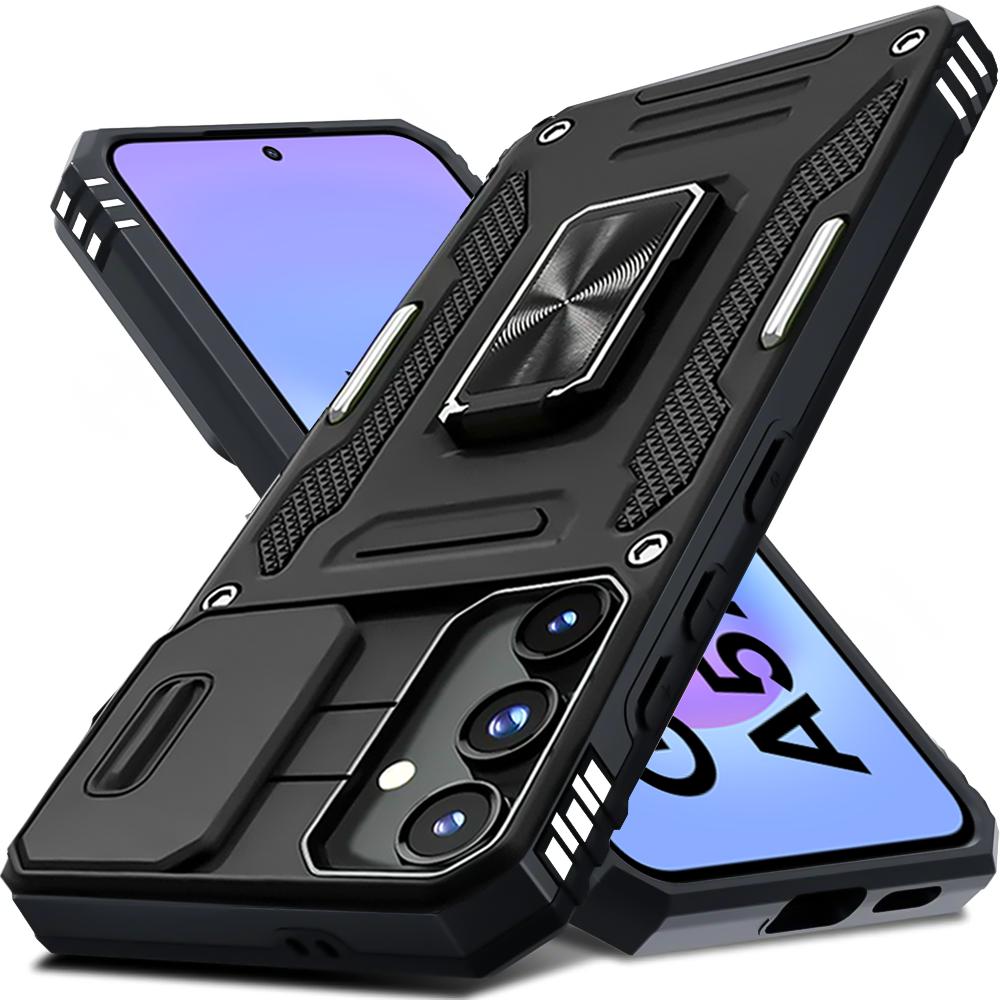 Сдвижная крышка с защитой от падения для Samsung A57 A37 A56 A36 A26 A16 A55 A35 A25 A15 A54, металлический кольцо, магнитная подставка, чехол для телефона
