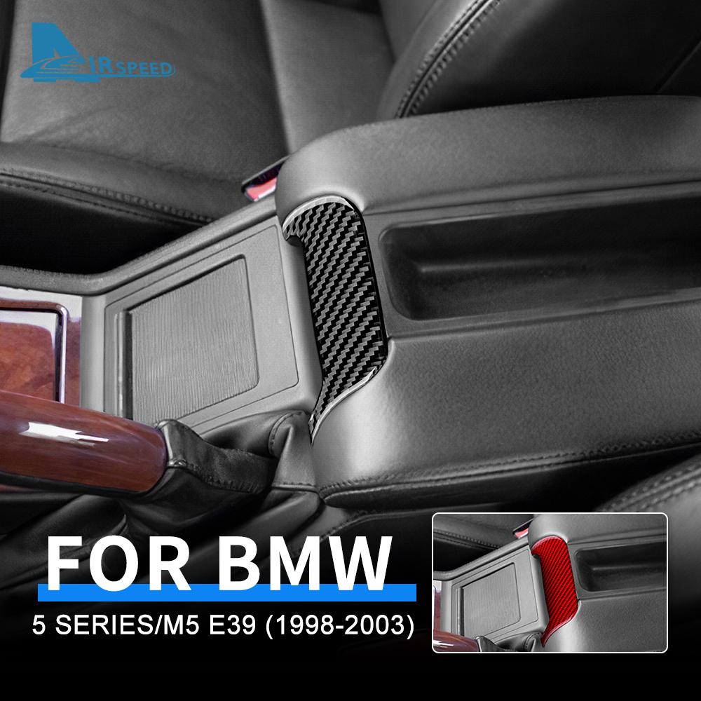 Настоящее углеродное волокно для BMW 5 серии M5 E39 1998-2003, ящик для хранения, передний подлокотник, ручка, панель, наклейки, внутренняя отделка