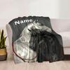 Horse Art Home Customize Your Name Blankets Comfortable Soft Lightweight Multiseasonal Blanket For Picnics Sofas Offices Beds Living Rooms Perfect