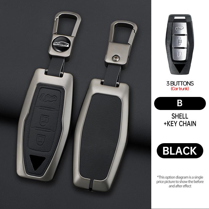 Car 2/3/4Buttons Key Case Cover Holder Chain For Mitsubishi Outlander 2022 2023 Car Interior Accessories