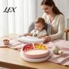 Easy Clean Silicone Dish Suction Plate for Toddlers, Cute Bear Shape Unbreakable Divided BPA Free Infant Feeding Supplies Baby Bowl, Non Slip