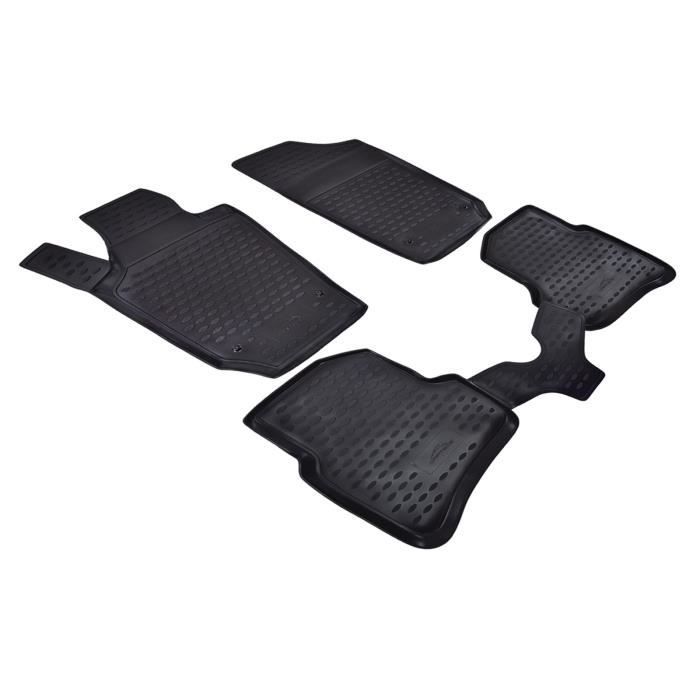 Tapis de sol en caoutchouc 3D Exclusive, Compatible avec Ibiza 2008-2017, Noir, Universel