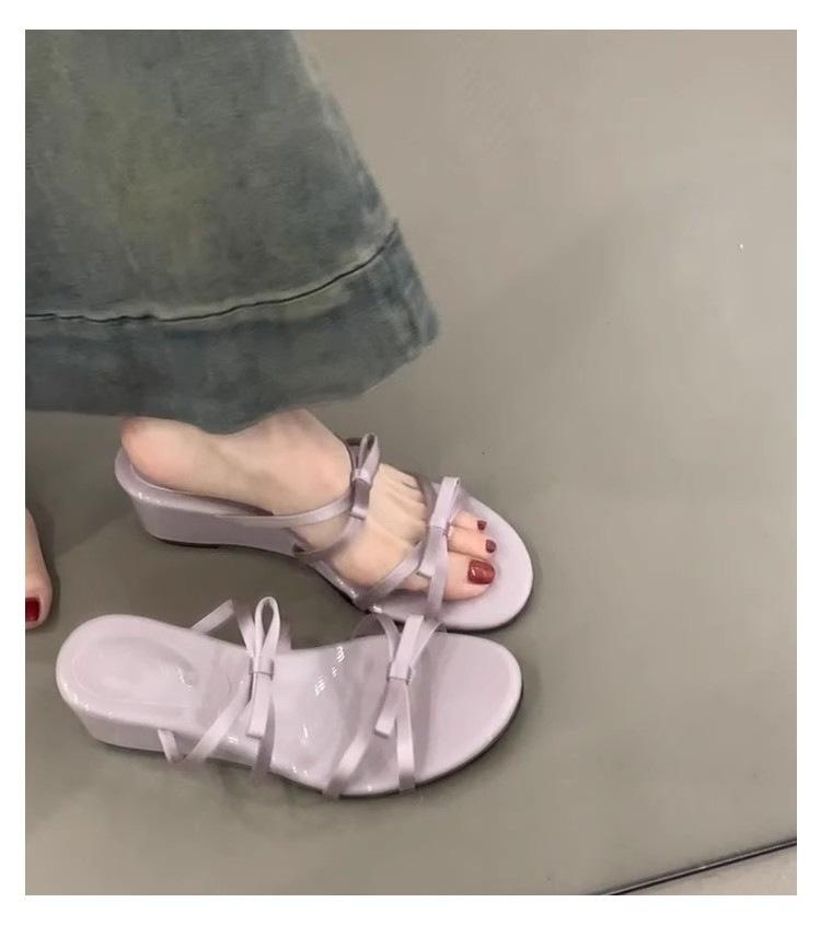 Босоножки с бантом, женская летняя одежда 2025 года, новые французские потрясающие туфли на высоком каблуке с эффектом феи и ветра