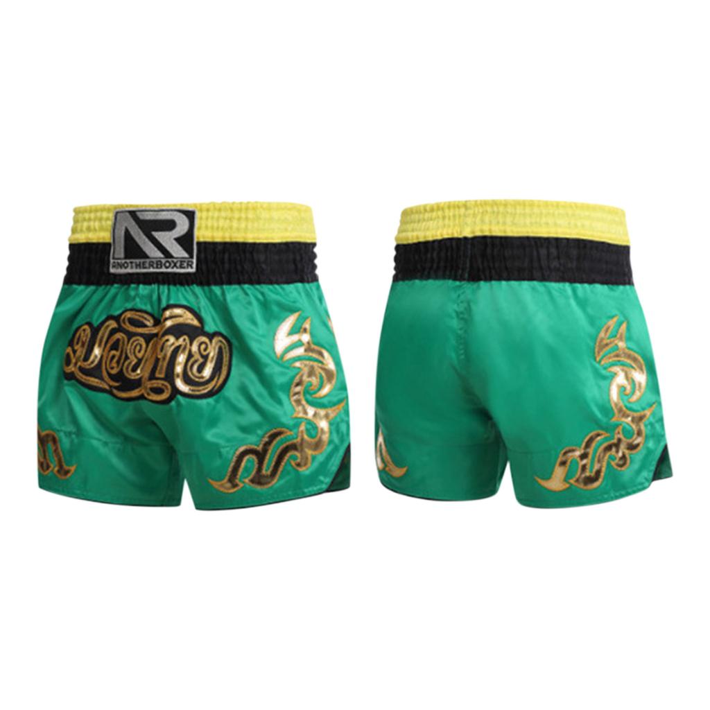 Adult And Child Muay Thai Training Boxing Shorts Leather Covered Embroidered Shorts