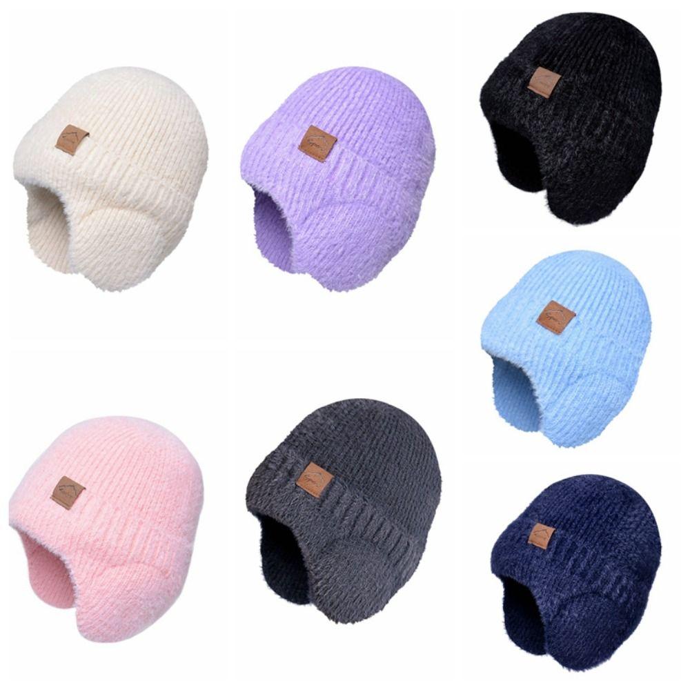 Cold Proof Ear Protection Beanie Cap Headgear Knitted Earflap Hat Earflap Woolen Hat Male/Female