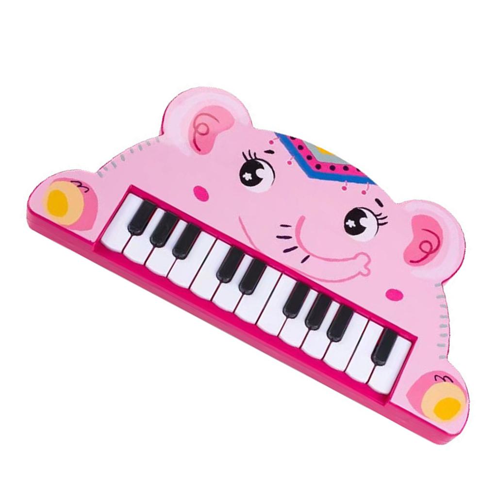 Piano Keyboard for Kids Cartoon 22 Keys Early Educational Animal Toddler Electronic Piano Toys Elephant Style