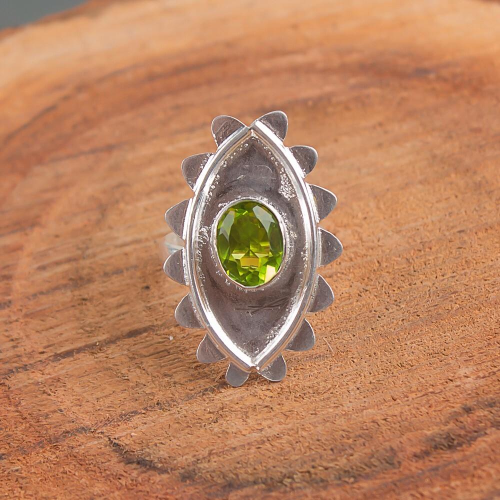 Rare Peridot Gemstone 925 Sterling Silver Jewelry Handmade Ring Unique Gift Idea RR-6-5