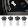 4Pcs Aluminum Alloy Rubber Tubless Wheel Tire Tyre Valve Stem Cap Kit