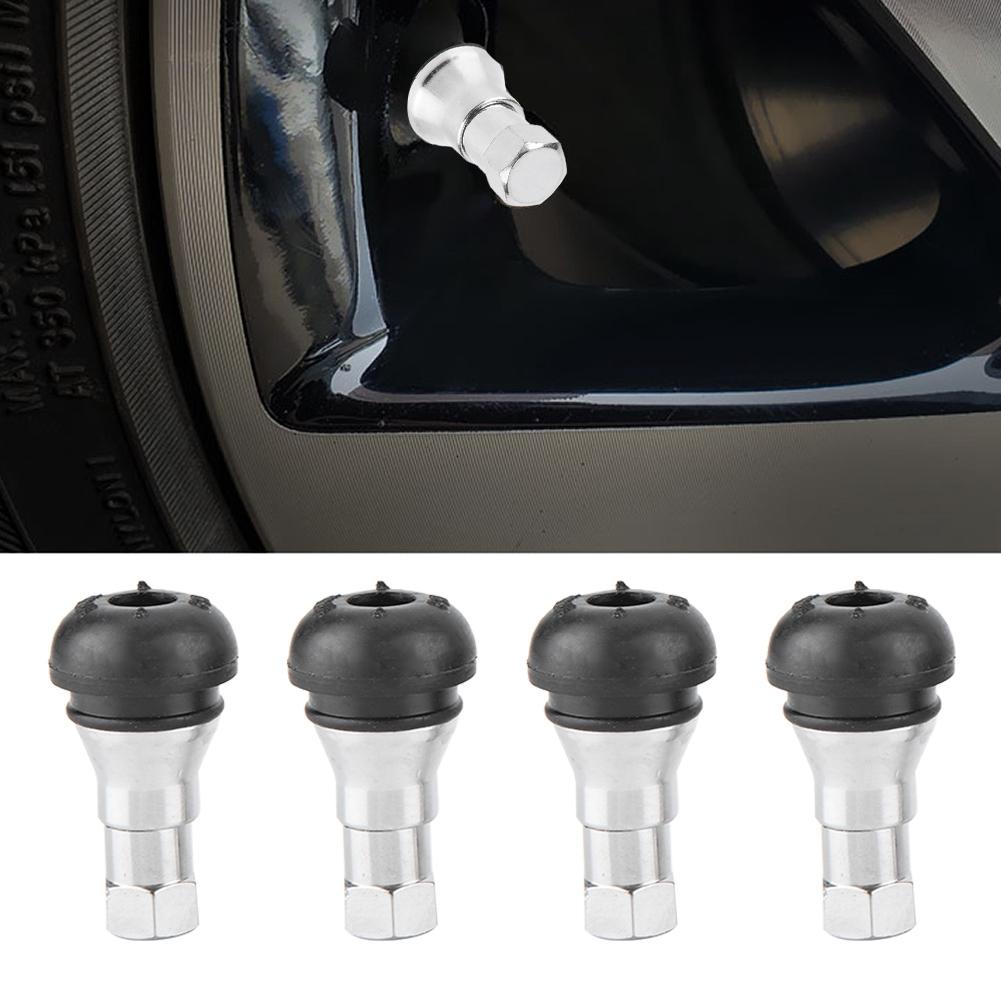4Pcs Aluminum Alloy Rubber Tubless Wheel Tire Tyre Valve Stem Cap Kit