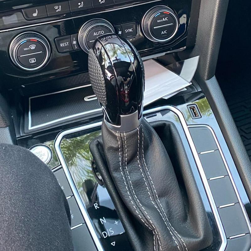 Хромированный матовый с кожаной ручкой переключения передач, боковая крышка, эмблема DSG для VW Golf 6 7 R GTI Passat B7 B8 CC R20 Jetta MK6