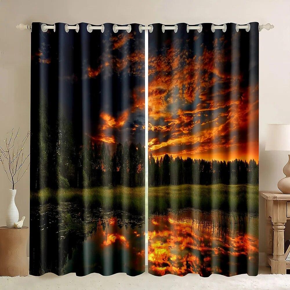 Океанский пляж закат пальмы 90% затемняющие шторы тропический остров декор приморские толстые оконные шторы для спальни гостиной