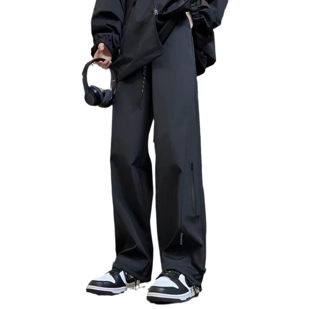 Men's Winter Fleece-Lined Windproof Waterproof Mountaineering Pants - Loose Straight-Leg Casual Long Pants