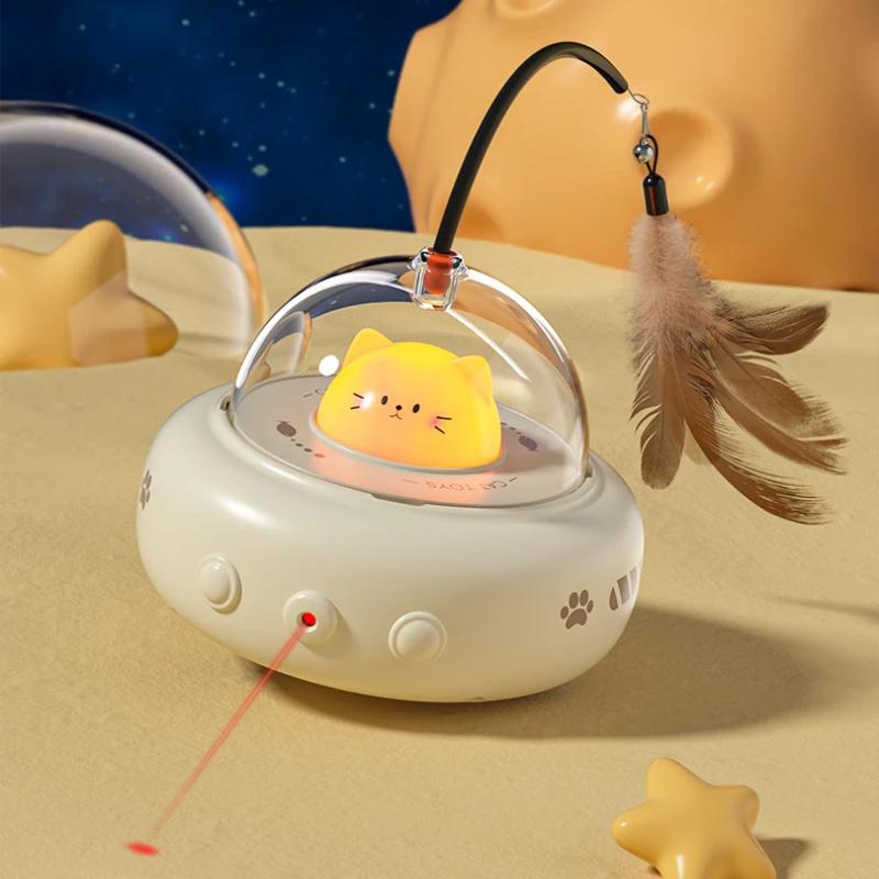 Электрическая интерактивная игрушка для кошек, игрушки для кошек с перьями, дразнящая палочка для кошек, перезаряжаемые электрические сенсорные игрушки для домашних животных для преследования