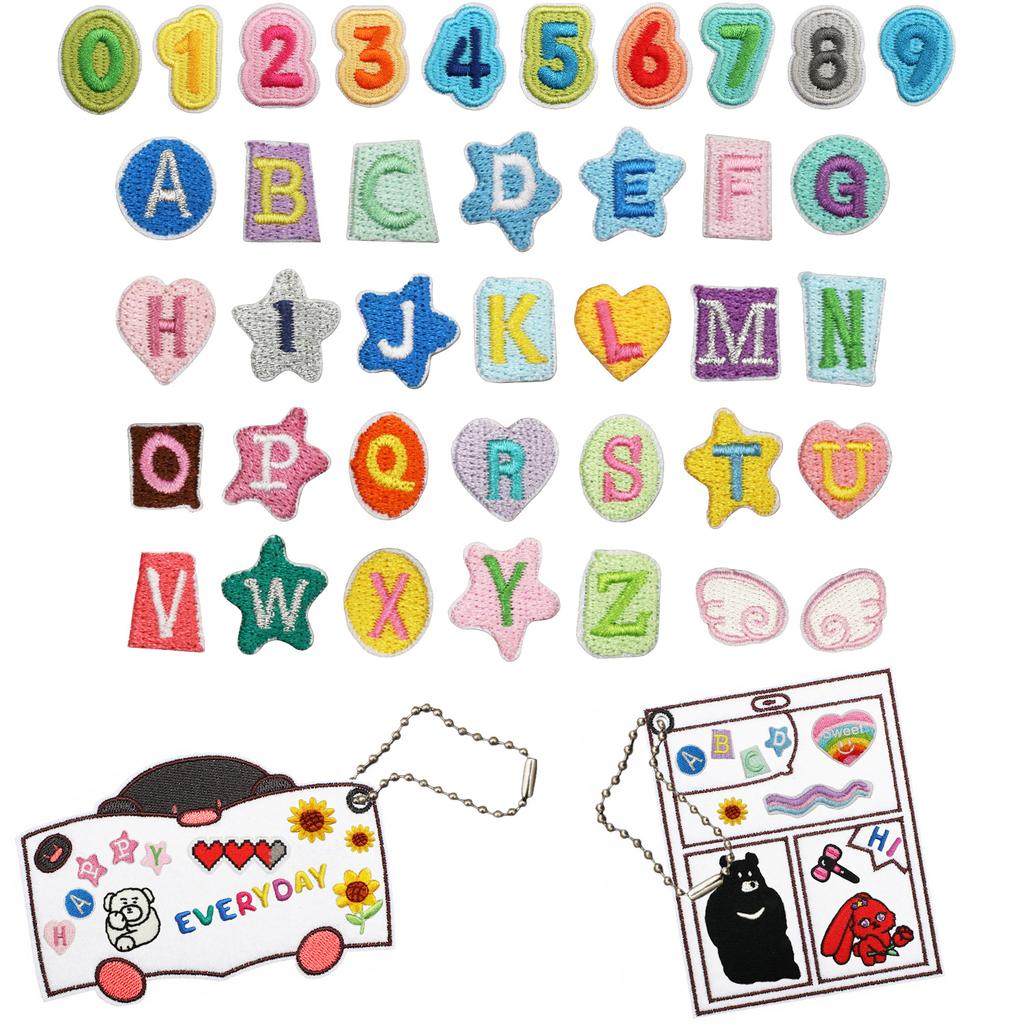English Letter Embroidery Cloth Sticker Small Size Diy Pendant Decorative Patch Sticker Love Star Letter Embroidery Chapter Boy