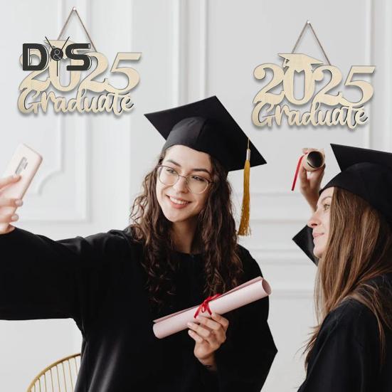 Деревянная табличка для входной двери «Выпускной 2025 года», приветственный знак для выпускного вечера, декор для фотобудки