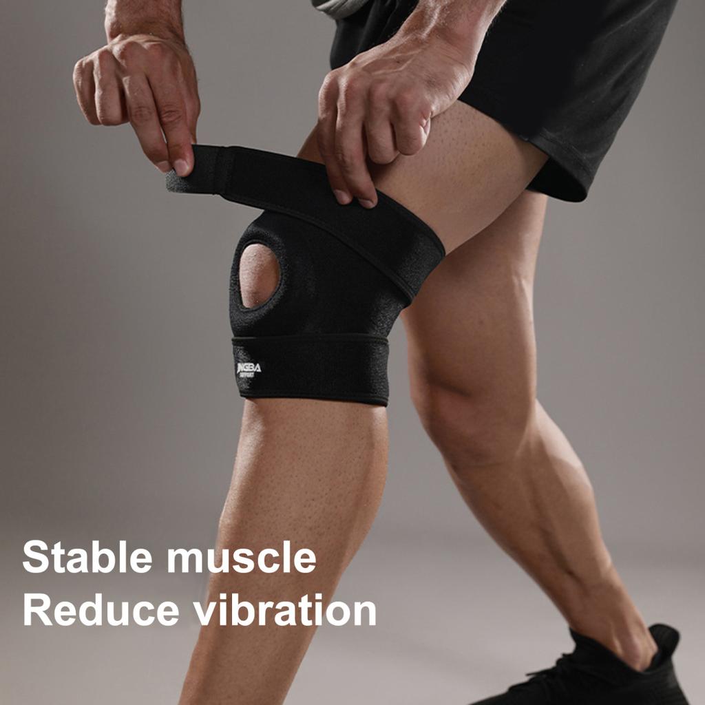 Наколенник с открытой коленной чашечкой, нескользящий, регулируемый, дышащий, для мужчин и женщин, пеший туризм, баскетбол, езда на велосипеде, бег, артрит, поддержка боли, наколенники, накладки на рукава