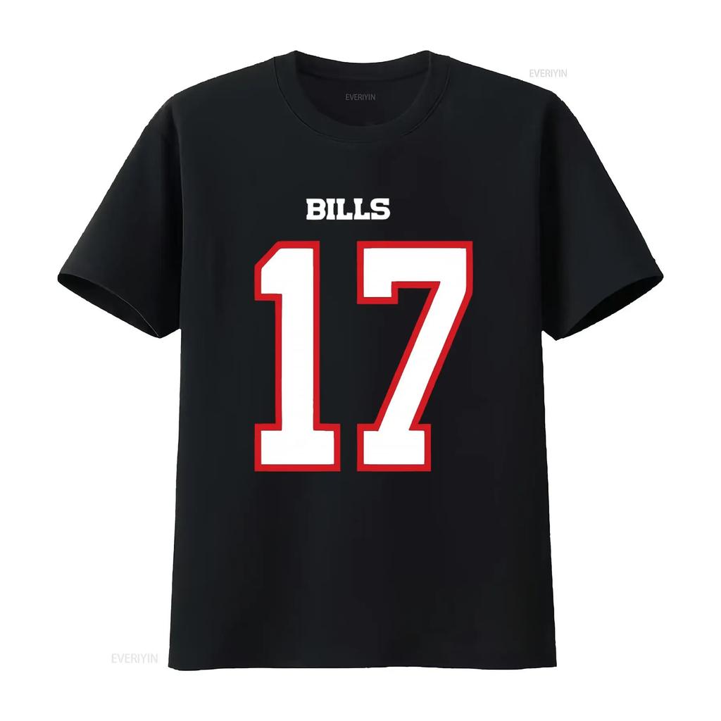 Футболка в стиле джерси Josh Allen 17 Bills для фанатов Игровой день Повседневная одежда винтажная Стирка стритвир Эластичная Мягкая Универсальная