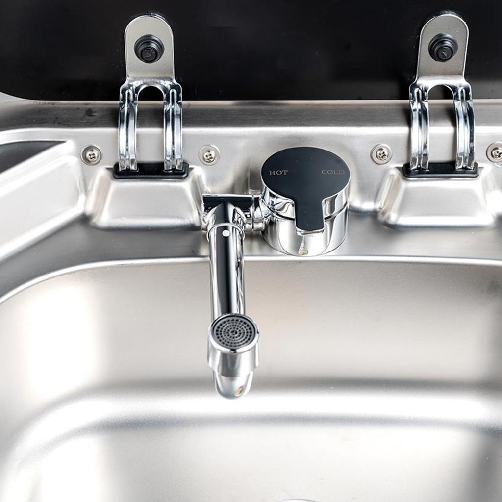 Складной смеситель для дома на колесах, вращение на 360 градусов, кухонный смеситель для раковины, краны для воды с одной ручкой и холодной водой