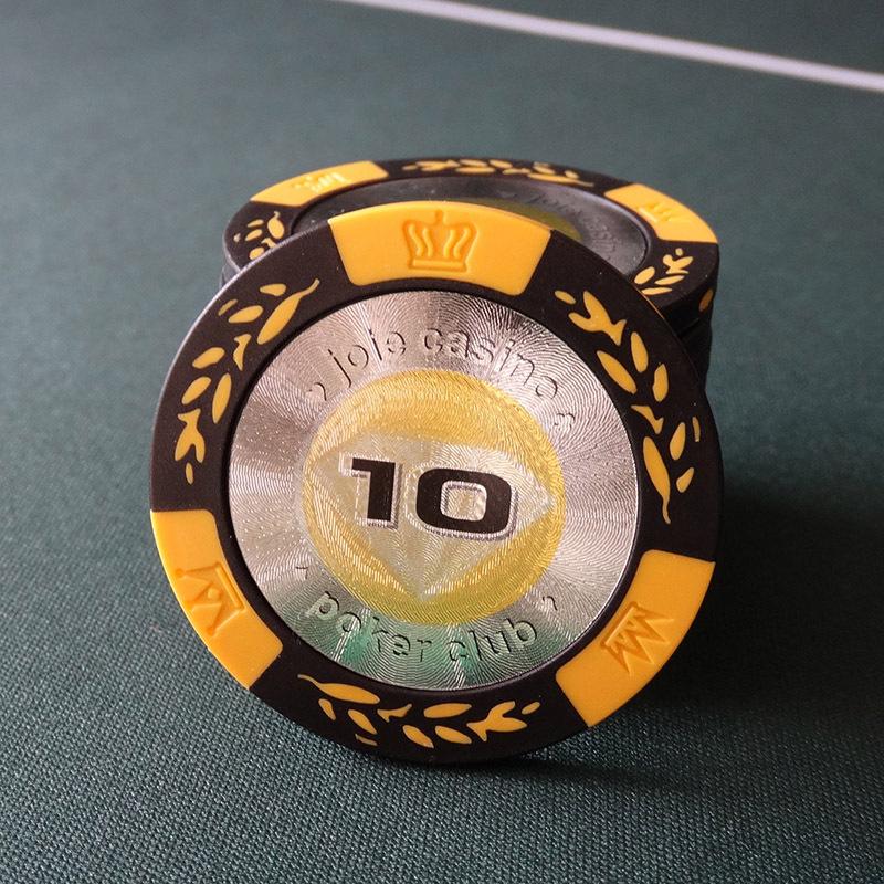 10Pcs 39Mm Texas Hold'Em Chips, Wheat Ear Clay Chips Texas Hold'Em Creative Chess And Card Room Poker Hall Poker Coin Table Game