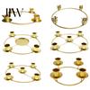 Dining Room Candle Decor Advent Wreath Holder Christmas Ring Stand for 4/5 Taper Candles Five Gold Metal Holiday Home Party Church