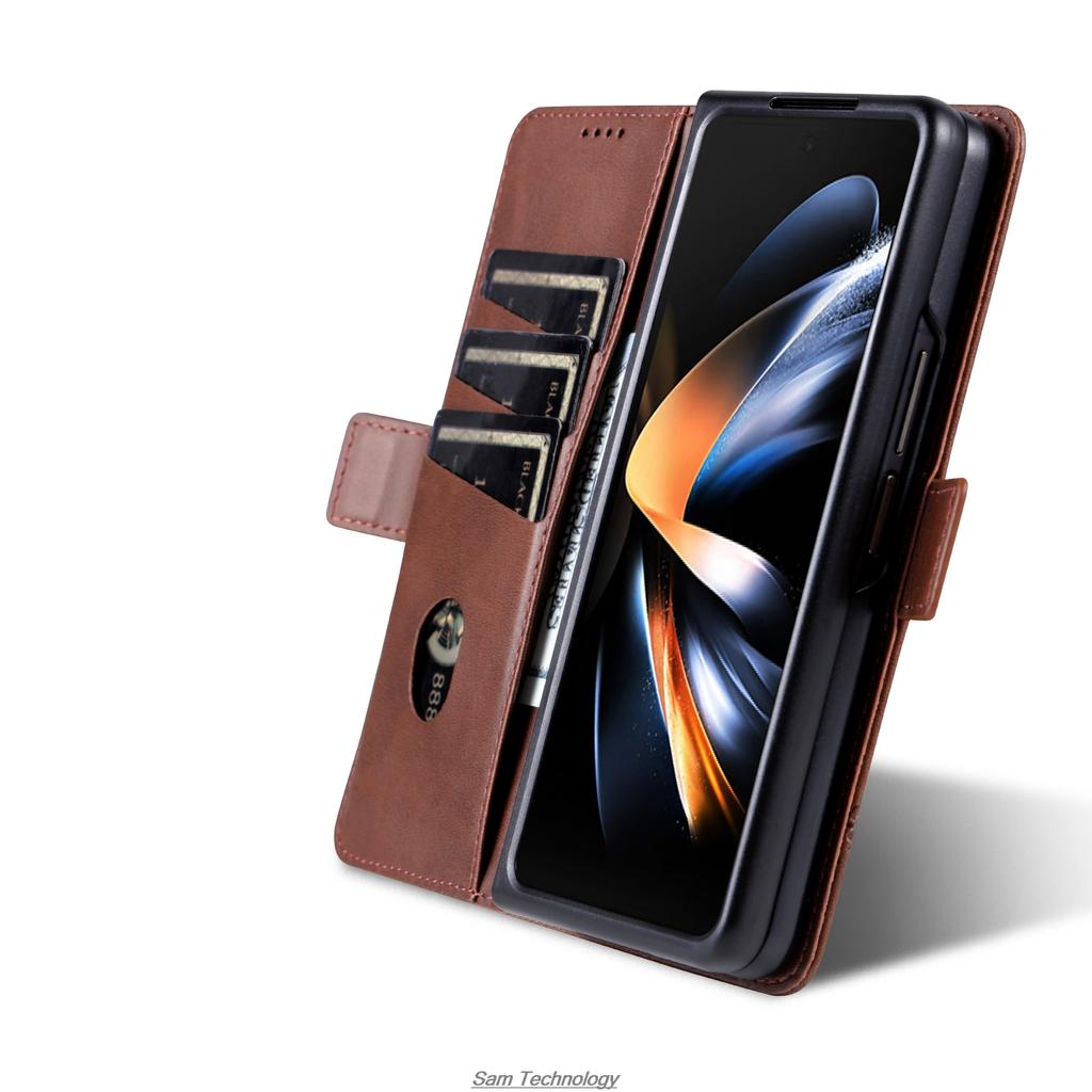 Роскошный магнитный адсорбционный кожаный чехол для Samsung Galaxy Z Fold6 / Z Fold 6 5G Flip Cover Защитный чехол Fundas Coque
