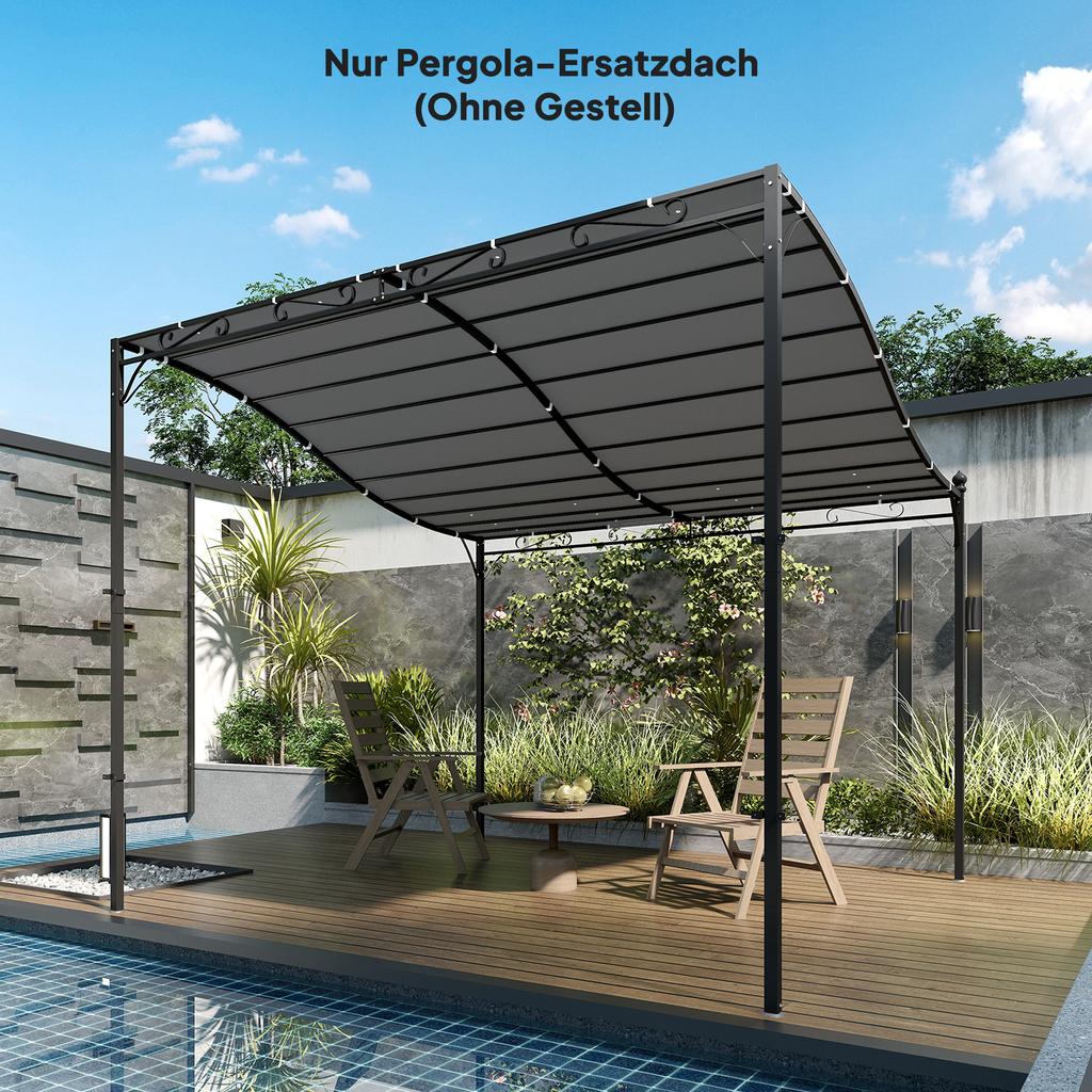 Replacement Roof for Pergola Sun Sail for Patio Roofing Replacement Roof Tarp for 3 x 3 m Gazebo 298x293 cm Dark Grey