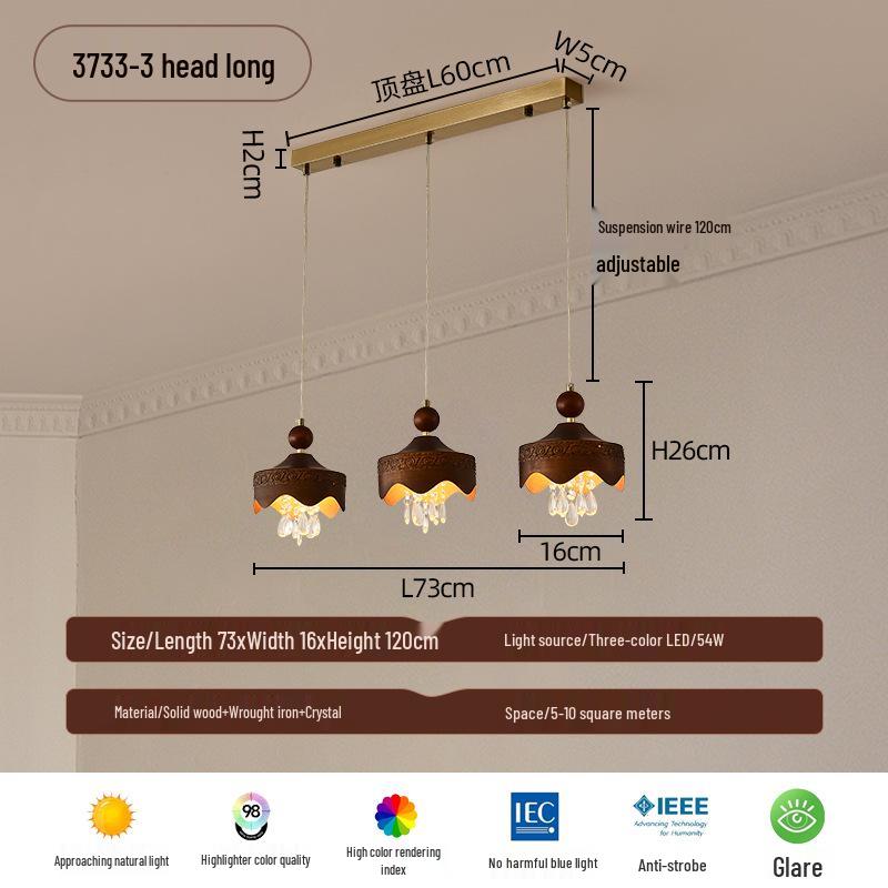 Ретро-люстра из грецкого ореха, лампа для защиты глаз для китайского ресторана, бара, прикроватной зоны или кабинета.