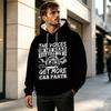 Men's Trendy Hoodie Breathable Soft Cotton Casual Pullover, 2D Car Parts Theme with Custom Slogan, Versatile Daily Wear