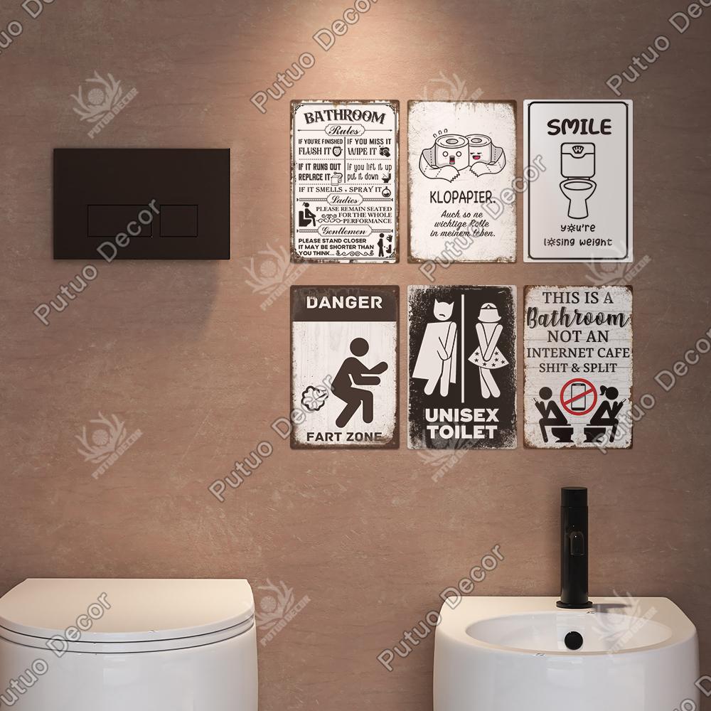 Декор 1 шт. Металлический Знак для Туалета - Ретро Жестяная Ванная Комната Табличка Настенные Плакаты Украшения