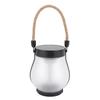 Solar Lantern for Outdoor Rainproof Hemp Rope Hanging Flame Flickering LED Garden Light for Camping Yard Pathway Patio