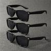3PCS Classic Black Square Fashion Glasses with Bolt Decoration For Party Pography Wedding Birthday Graduation Hiking