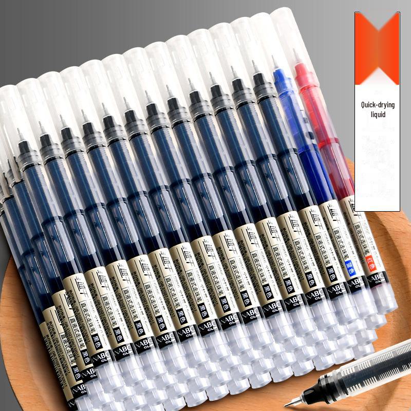 Быстросохнущая черная гелевая шариковая ручка с полноразмерной иглой, большой емкости, идеально подходит для студентов и деловых подписей.